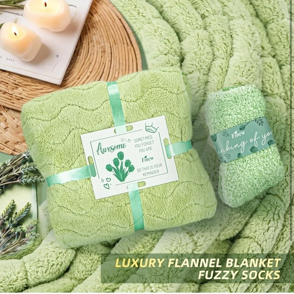 Any Occasion Gift Basket, Relaxing Spa Care Package Luxury Blanket Tumbler Socks